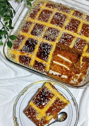 صورة لوصفة كيكة الجبن بالتمر