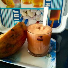 Papaya and milk smoothie A picture of Papaya and milk smoothie.