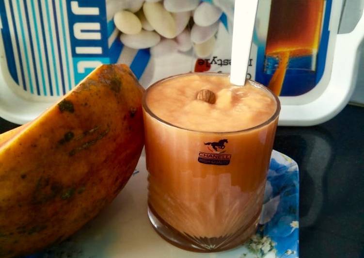 Step-by-Step Guide to Prepare Super Quick Homemade Papaya and milk smoothie