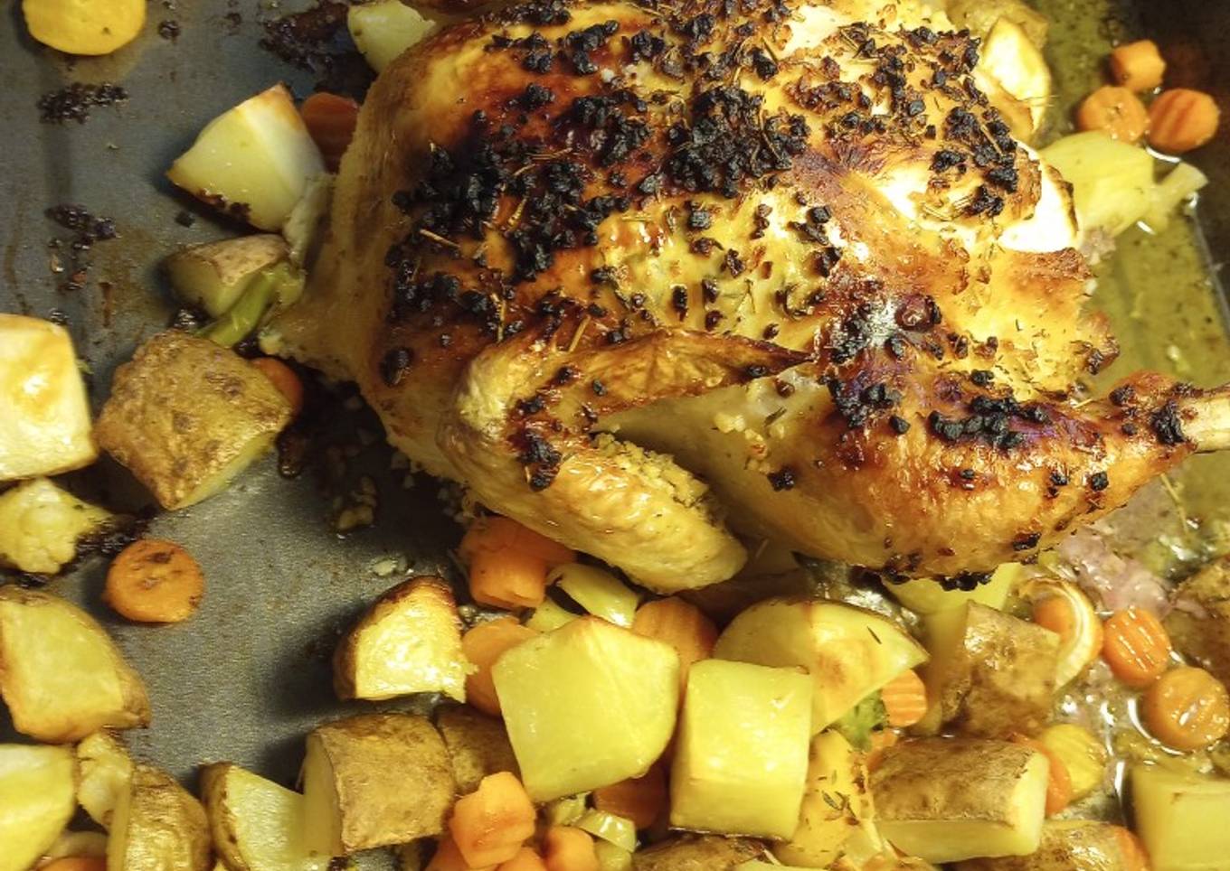 Recipe of Quick Butter and Garlic Roasted Chicken