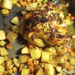 A picture of Butter and Garlic Roasted Chicken.