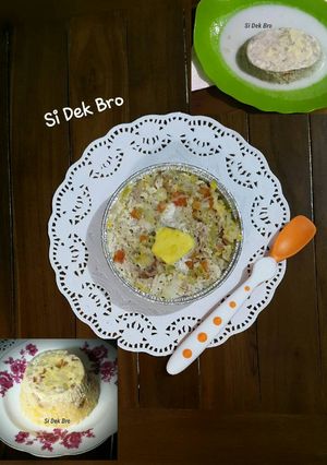 Foto resep MPASI 11m+ Nasi Tim Ayam Jamur 3 Rasa