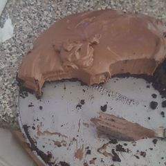 A picture of No bake brownie batter cheese cake.