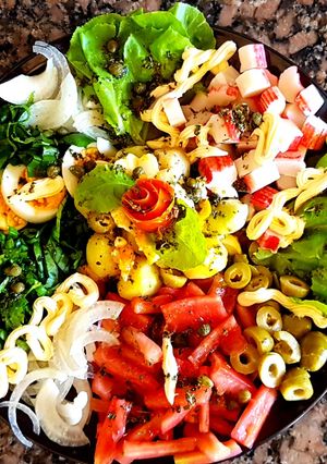 Una foto de Ensalada con kanikama