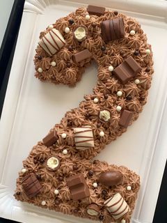 A picture of NUMBER CAKE WITH NUTELLA & KINDER 🍫.