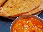 A picture of mango pickle recipe in paratha
