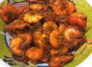 Foto resep Udang Bumbu Kunyit-masak kering