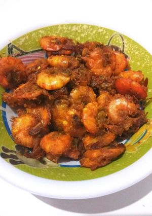 Foto resep Udang Bumbu Kunyit-masak kering