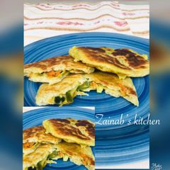 A picture of Vegetable stuffed flat bread🍽.