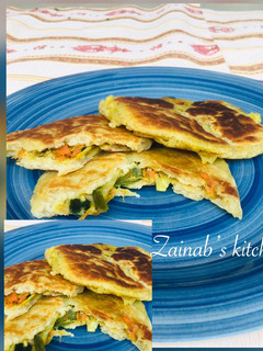 A picture of Vegetable stuffed flat bread🍽.