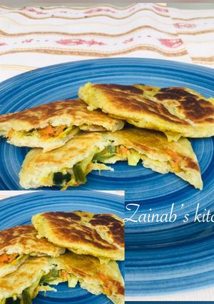 A picture of Vegetable stuffed flat bread🍽.