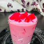 Rose milk with rose jelly
