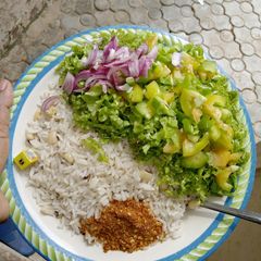 A picture of Rice and beans.