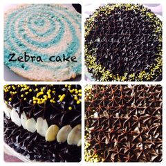 A picture of Home Baker Challenge: Eggless Zebra Layer cake.