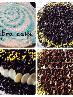 A picture of Home Baker Challenge: Eggless Zebra Layer cake.