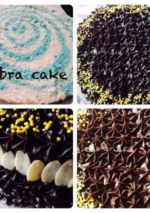 A picture of Home Baker Challenge: Eggless Zebra Layer cake.