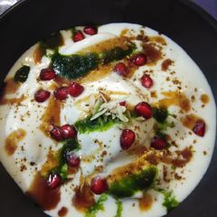 Stuffed Dahi bhalla A picture of Stuffed Dahi bhalla.