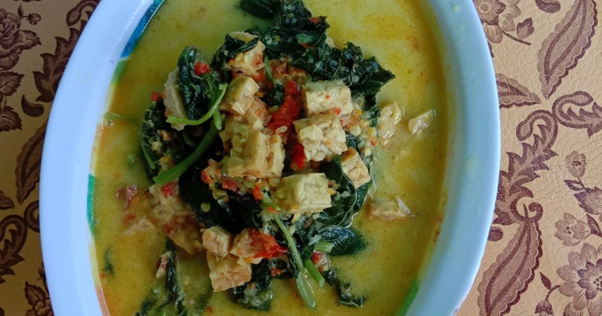 Resep sayur bayem santen tempe rumahan enak dan mudah - Cookpad