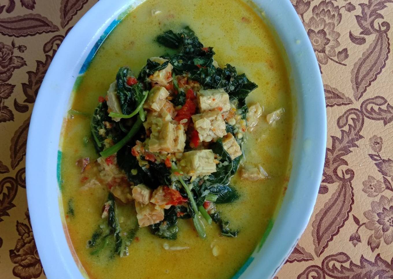 Bobor bayam + tempe santan