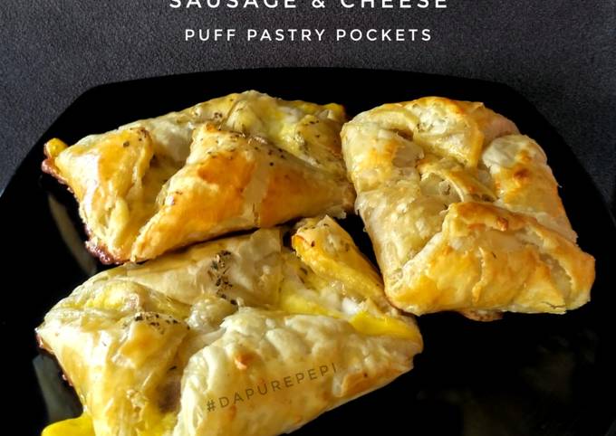 Sausage & Cheese Puff Pastry Pockets 🌭🧀