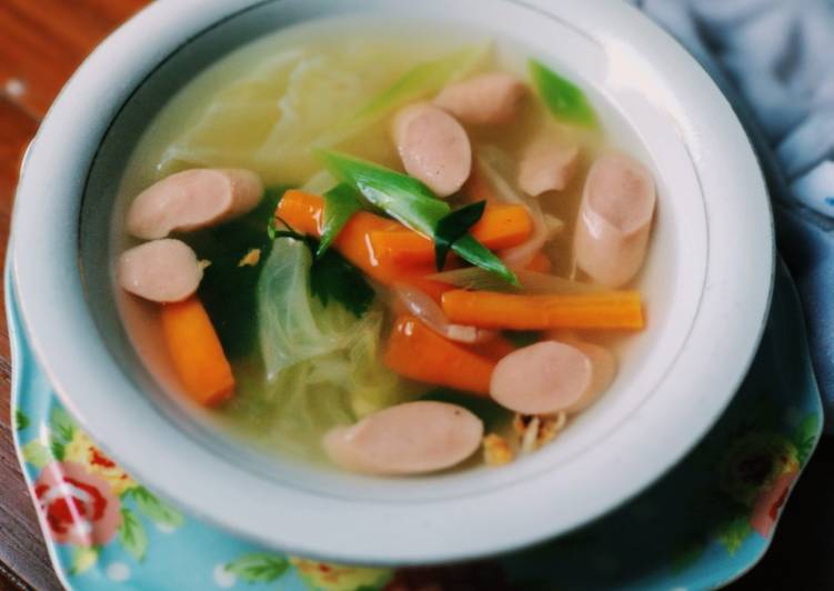 Bagaimana Menyiapkan 25.Sup Sayur sosis simple #BikinRamadhanBerkesan, Enak Banget