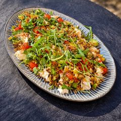 A picture of Chicken, chilli, tomato and mozzarella warm salad!.