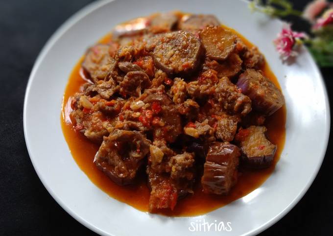 Balado terong ungu + daging sapi