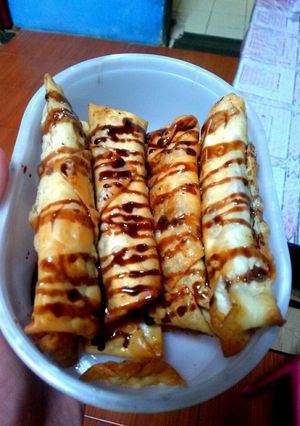 Foto resep Kulit pangsit isi pisang coklat