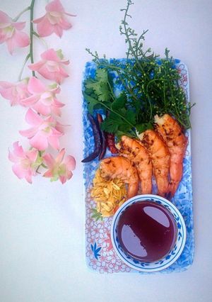 รูปของ กุ้งย่าง สะเดาน้ำปลาหวาน