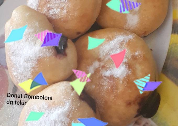 Anti Ribet, Membuat 71. Donat Bomboloni dg telur tanpa sp, baking powder, soda kue Anti Gagal