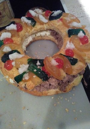 Una foto de Roscón de reyes relleno sin gluten