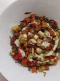Salada morna de lentilha com legumes