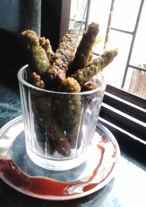 A picture of Spinach poha finger.