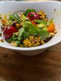 🍋Salade 🥗 estivale 🍒quinoa 🌶️fève fraîche 🍃épinards