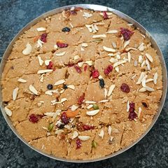 A picture of Dry fruits sukhdi.