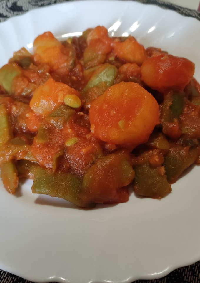 Una foto de Judías verdes con tomate en 20 minutos