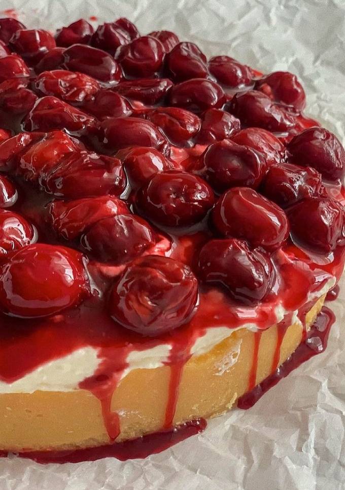 Чізкейк з вишнями без випічки🍒