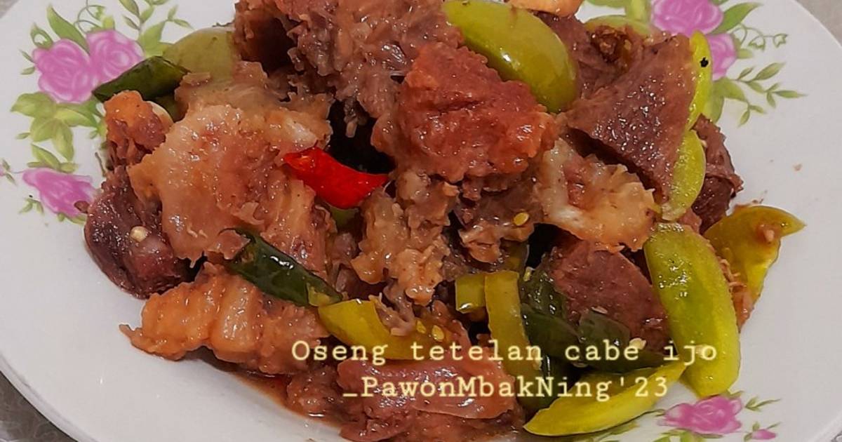 Resep Oseng Tetelan Cabai Ijo Oleh Pawonmbakning Cookpad