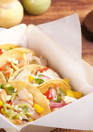Una foto de Tacos de filetesde pollo BBQ 🤤🍗