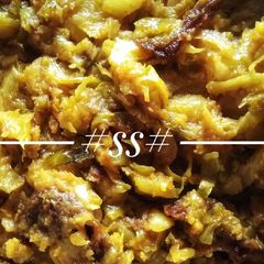 A picture of Cabbage with potato sabji #Cookpad.