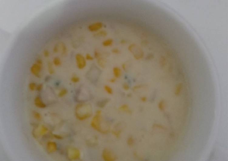 Bagaimana Menyiapkan Corn cream soup with cheese u/ baby 1+ MPASI Anti Gagal