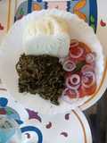 Coconut cooked managu/osuga/mnavu and ugali