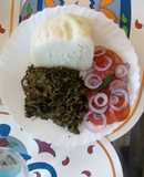Coconut cooked managu/osuga/mnavu and ugali