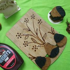 A picture of Choco-Vanilla Cookies(Vase Shaped-Flowers Paint Chocolate Syrup).