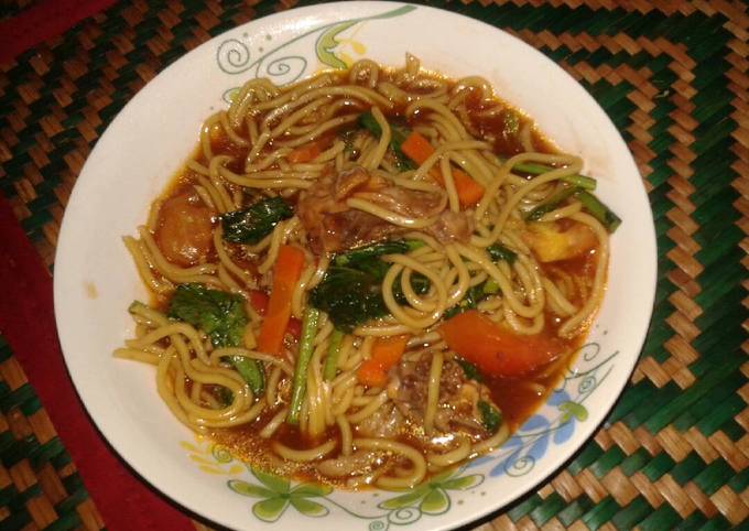 Cara Gampang Menyiapkan Mi goreng basah mudah, Enak