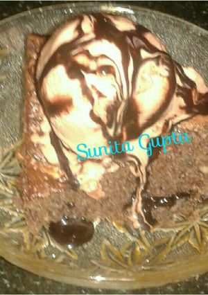 A picture of Brownie with ice-cream.