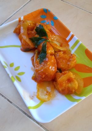 Foto resep Crispy tofu tomato sausage