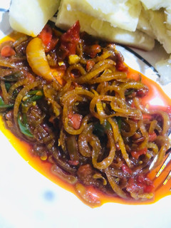 A picture of Palm oil sauce.