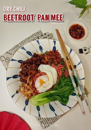 Gambar Dry Chili Beetroot Pan Mee (Chili Ban Mian)