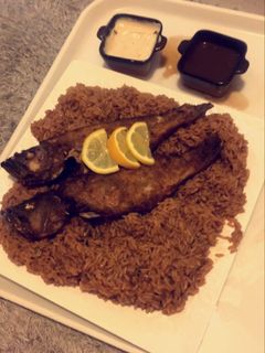 صورة لوصفة رز صياديه وسمك مقلي👌🏻